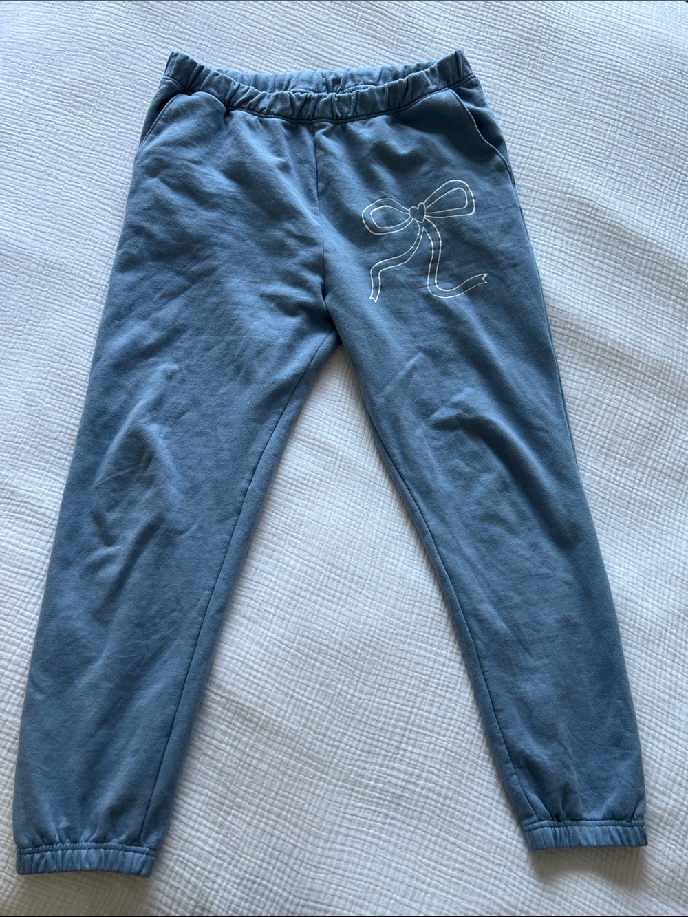 Staykation Blue Bow Sweatpants • Women’s Size XL - Picture 3 of 14